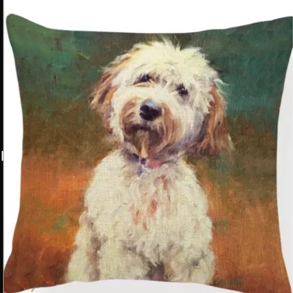 Goldendoodle Labradoodle Pillow Cover NWT Blonde - Picture 2 of 3